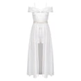 thumbnail image 2 of YONGHS Kids Girls Floral Lace Bridesmaid Dress Off Shouldre Maxi Romper Gown White 14, 2 of 7