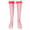 thumbnail image 1 of Calcetines de bota de malla de encaje femenino sobre la hasta el muslo Medias de mujer altas rojo, 1 of 8