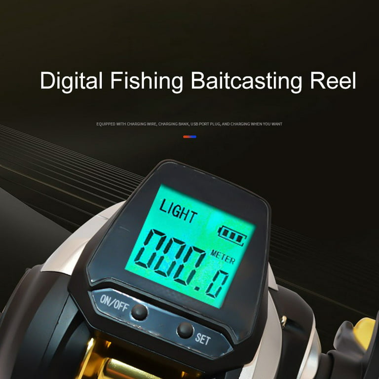 6.3:1 Digital Fishing Baitcasting Reel Rechargeable Large Display