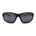 thumbnail image 2 of Xloop Mens Rectangle Warp Around Plastic Sport Sunglasses Shiny Black, 2 of 4