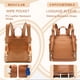 thumbnail image 3 of miss fong Mochila para pañales Bolsa para pañales para bebés, Mochila grande de cuero para pañales con 16 bolsillos Bolsa para pañales de viaje con cambiador de pañales, correas para cochecito y 2 bol, 3 of 5