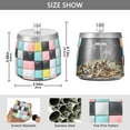 thumbnail image 2 of Yayeee Ashtray with Lid for Cigarette Smokeless Stainless Steel Home Ash Holder, Gray Checkered Pattern, 2 of 7