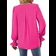 thumbnail image 4 of Blusas de Larga para Mujer 2025, Elegantes, Informales, con Cuello en V, Tipo Túnica, Blusa Holgada de para el Trabajo. Rosa Roja L, 4 of 5