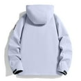 thumbnail image 5 of Men's Lightweight Hiking Jackets with Hood Pockets Full Zip Windproof Hoodie Sports Outdoors Coat Windbreaker (L, Light blue), 5 of 7
