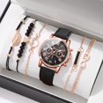 thumbnail image 1 of Reloj De Cuarzo Con Banda De Cuero Casual Para Mujer Geneva Set De Joyas De Corazón Negro, 1 of 4
