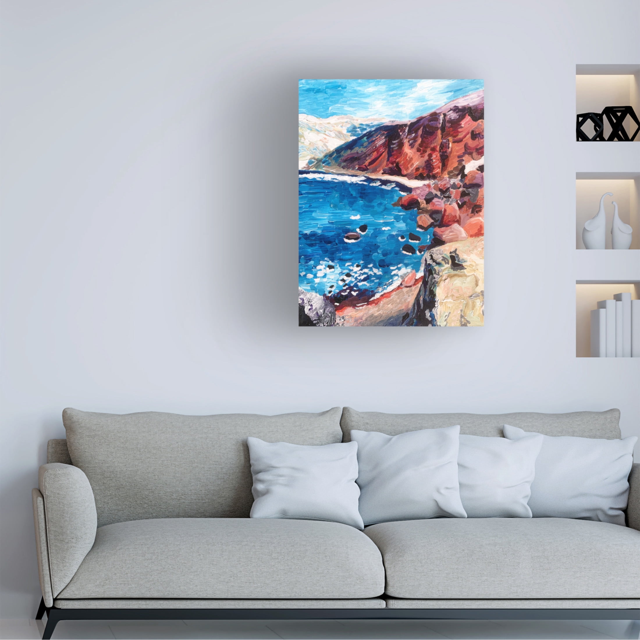 Trademark Fine Art Key and Sea Red Sand Beach Canvas Wall Art