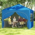 thumbnail image 4 of Costway 10 X 10 FT Pop up Canopy Tent Outdoor Easy Setup Sunshade with Wheeled Bag Blue, 4 of 10