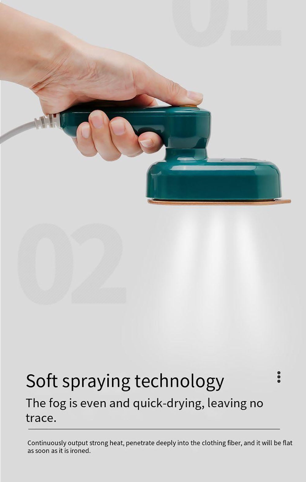 Folding mini electric iron, small household handheld ironing machine, small vertical hanging ironing machine