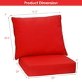 thumbnail image 3 of Gymax 2PCS Deep Seat Chair Cushion Pads Set Indoor Outdoor W/ Rope Belts Red, 3 of 10