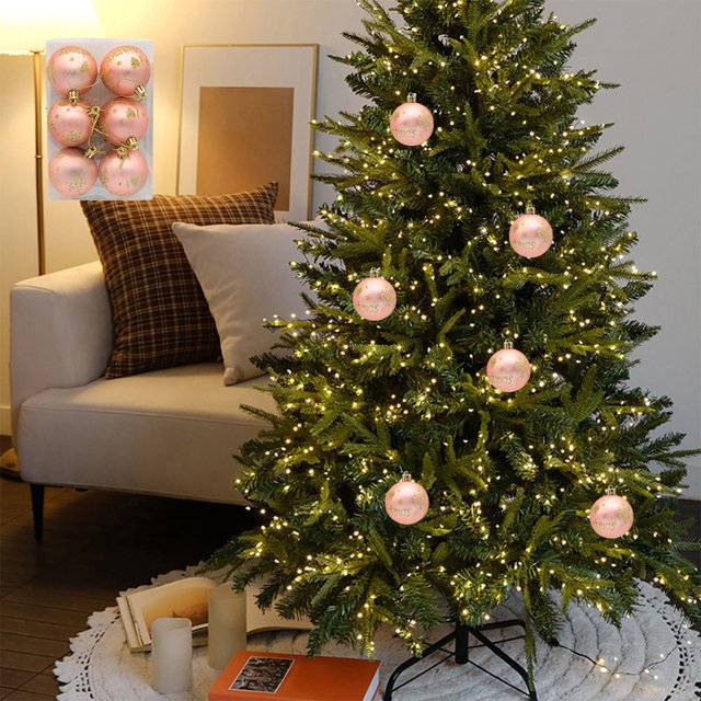 Adornos navideños, adornos para árboles de Navidad, bolas navideñas, bolas decorativas para árboles de Navidad, bolas de polvo, colgantes navideños de 6 cm, decoración navideña, colgante pequeño, bola