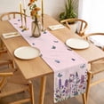 thumbnail image 3 of Table Runner 72 Inches Long for Kitchen Dining, Watercolor Floral Dresser Scarf Farmhouse, Dining Table Decorations for Wedding/Parties, Spring Lavender Daisy Butterflies Pink 13 x 72 In, 3 of 8