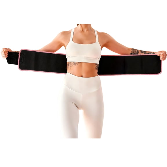 Uxcell 41.3" Waist Trainer Neoprene Sweat Band Waist Trimmer for Women Men Pink