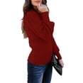 thumbnail image 2 of Langwyqu Fashion Autumn Winter Women Cable Sweater Long Sleeve Knit Pullover, 2 of 3