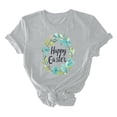 thumbnail image 3 of UPPADA Easter Femmes Oeufs Imprimé T-Shirts Heureux Easter Graphique Bunny Lapin Mignon T-Shirts Manches Courtes Décontracté Col Rond T-Shirts Été Basique Coupe Régulière Chemises Gris,m, 3 of 5