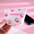 thumbnail image 5 of Vjnyvs Mini PU Coin Purse Pouch Cute Strawberry Mini Wallet Zipper Wallets Coin Purse Pouch Storage Key Bag for Credit Card ID Card Lipstick, 5 of 7