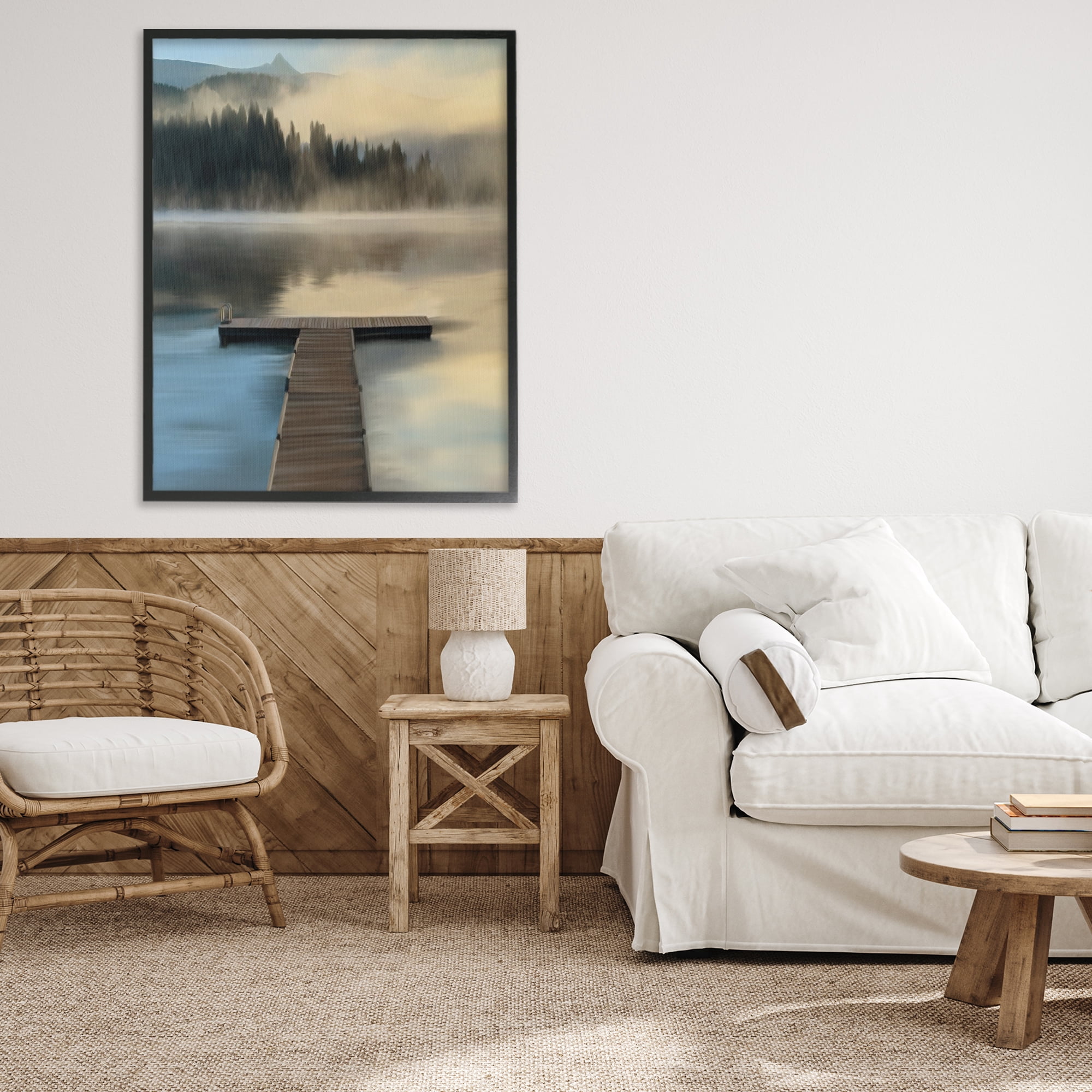 Stupell Industries Reflective Lake At Dusk Black Framed Giclee Art, design by Renel Peters