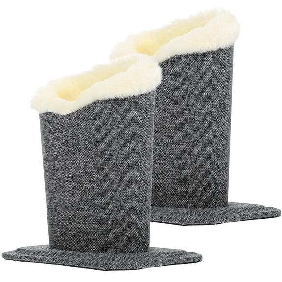 ETHZZLE 2-Pack Plush Lined Eyeglass Holders in Grey Linen, Stylish Display for Eyewear Storage