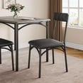 Dining Table Set for 4, Metal and Wood Square Kitchen Table with 4