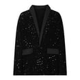 thumbnail image 5 of XPMWRP Women's Double Breasted Sparkle Sequins Coats Notch Lapel Trendy Style Jacket Long Sleeves Prom Coat with Pockets Black XXL, 5 of 6