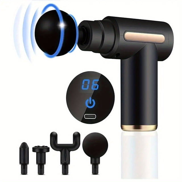 1 Pistola De Masaje, Masajeador De Percusión De Mano Para Músculos De Tejido Profundo Para Dolor De Cuerpo, Espalda Y Cuello, Diseño Elegante Ultracompacto, Alimentado Por Alto Par, Regalo Del Día Del