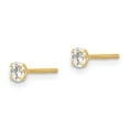 thumbnail image 2 of Real 14kt Yellow Gold Madi K CZ Stud Post Earrings; for Adults and Teens; for Women and Men, 2 of 3