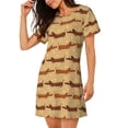 thumbnail image 2 of Disketp Dachshund Dog Puppy para Camisón Corto de Manga Corta para Mujeres, Camisón Cómodo con Escote Redondo, Bonito y Confortable, 2 of 6