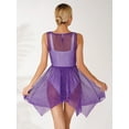 thumbnail image 5 of Zaldita Lyrical Dance Dress for Women Asymmetrical Praise Dance Tunic Overlay Worship Dress Purple XL, 5 of 7