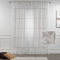 3S Brother's White Lace Sheers Extra Long Floral Style Curtains Set of 2 Panels Rod Pocket & Back Tab Home Décor Window Custom Made Drapes 10-30 Ft. Long -Made in Turkey Each Panel (100"W x 144"L)