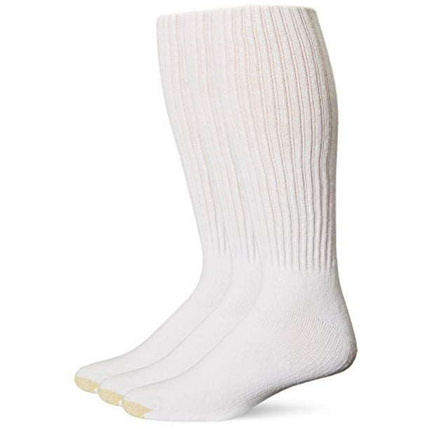 GOLDTOE Gold Toe Men's Ultra Tec OTC 3 Pack Extended Sock, White, 13
