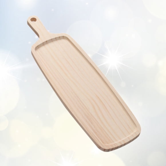 BESTYASH 1Set Wood Serving Board Solid Pine for Pizza Bread Meat Serving with Handle Design 50X15X0.6In