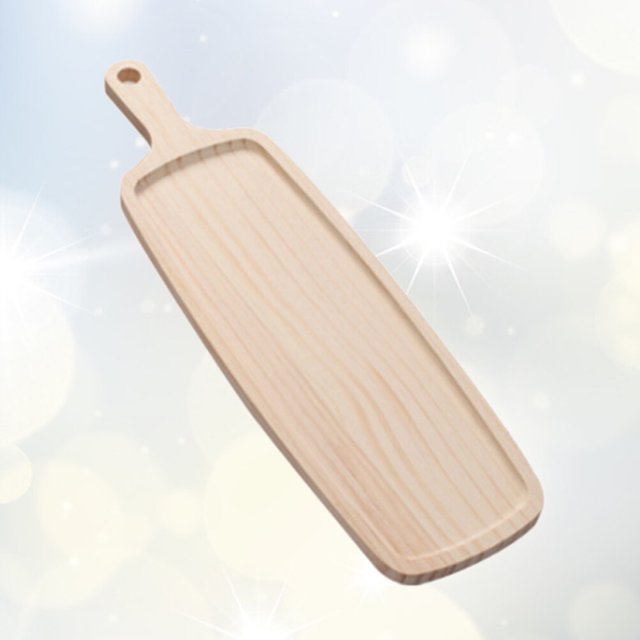 BESTYASH 1Set Wood Serving Board Solid Pine for Pizza Bread Meat Serving with Handle Design 50X15X0.6In