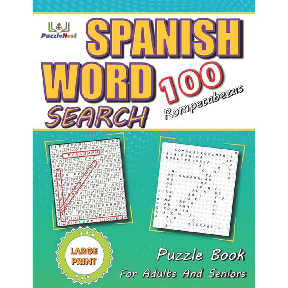 Large Print Spanish Word Search Puzzle Book For Adults And Seniors