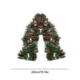 thumbnail image 3 of Pre-Lit Christmas Garland Christmas Decorations Color Strips with Dark Green Rattan Strips Christmas Tree Decorations Wool Strips Outdoor Holiday Decorations About 78 Inches Christmas Decorations, 3 of 6