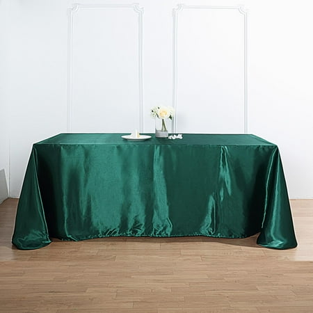 

Efavormart 90x132 Rectangle HUNTER EMERALD GREEN Wholesale SATIN Tablecloth Banquet Linen Wedding Party Restaurant Tablecloth