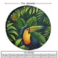 thumbnail image 2 of Housse de Pneu de Rechange de Camping Tropical Toucan Oiseau Perroquet Feuilles de Palmier Vertes Floral Housse de Pneu de Roue pour Roulottes de Voyage Protecteurs Résistant aux Intempéries Anti-Poussière Oiseaux Tropicaux Housse de Pneu Toucan 12 Pouces, 2 of 8