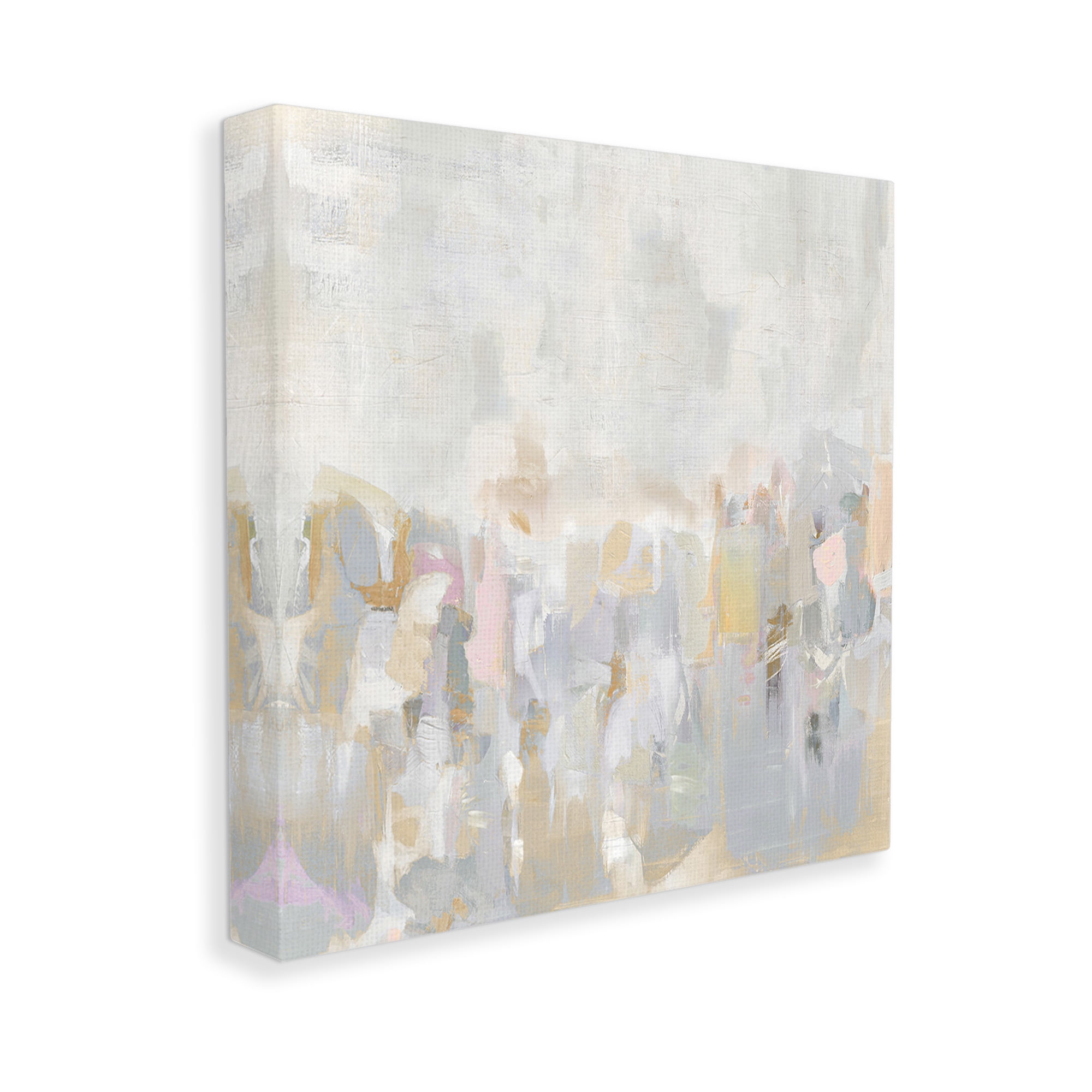 Stupell Industries Grey Gradient Landscape Abstract Painting Gallery Wrapped Canvas Art Print Wall Art, 17 x 17