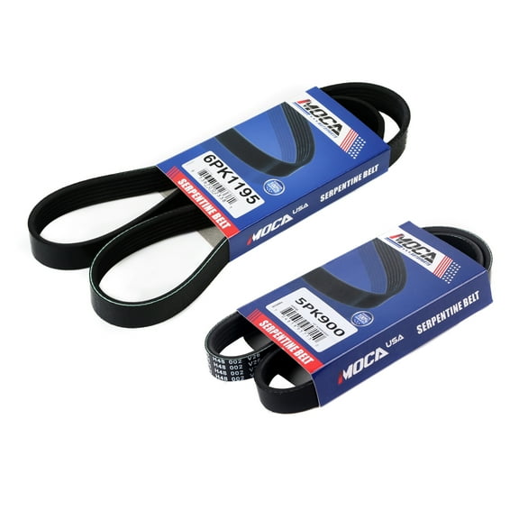 MOCA AUTOPARTS 2PCS EPDM Serpentine Belt Fit for 2002-2005 Hyundai XG350 & Kia Sedona 3.5L