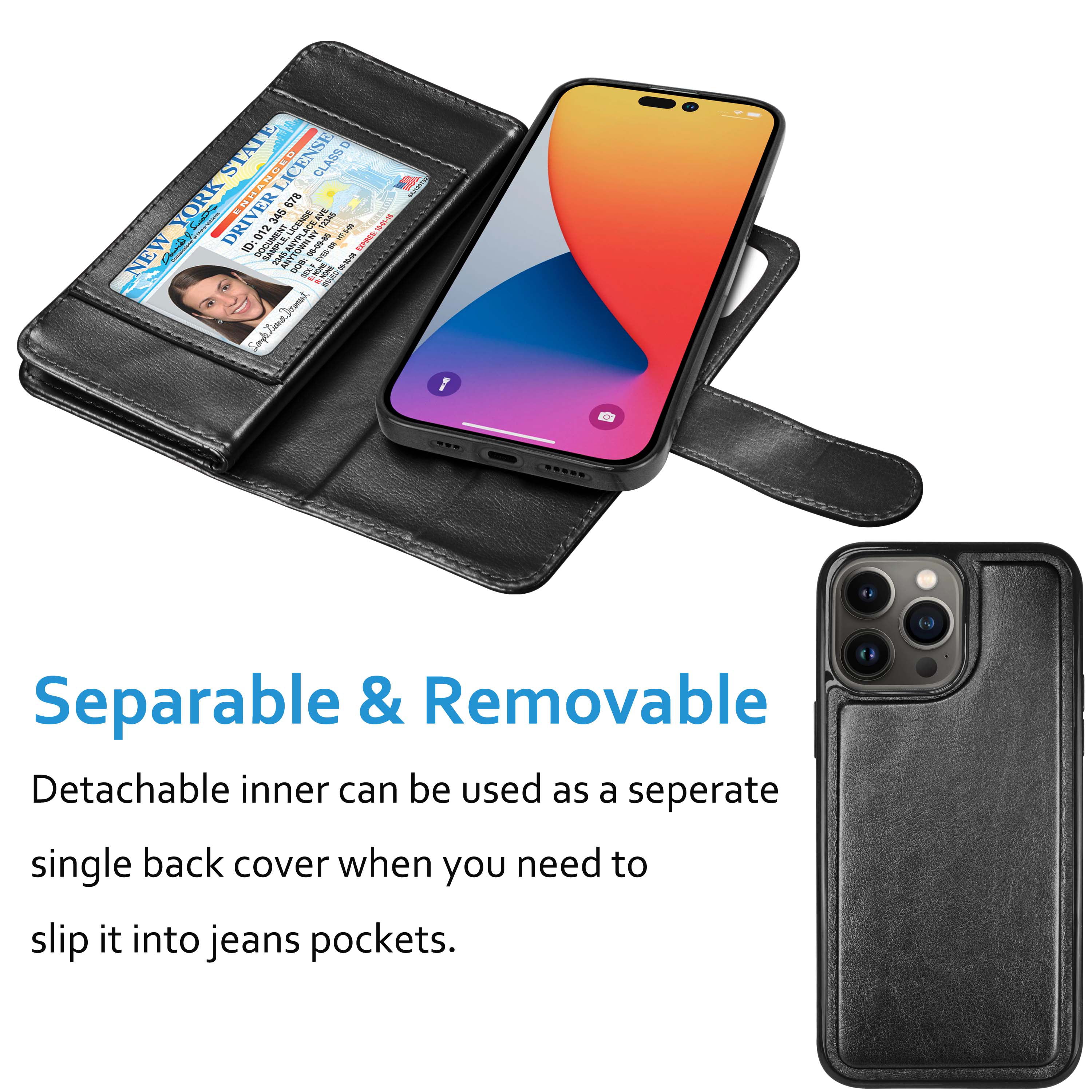 iPhone 14 Plus Wallet Case, TOOVREN iPhone 14 Plus Case with Card Holder PU  Leather iPhone