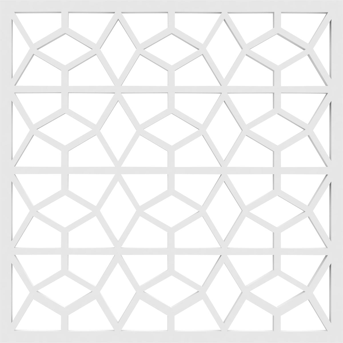 Ekena Millwork 7 3/8"W x 7 3/8"H x 3/8"T Extra Small Akron Decorative Fretwork Wall Panels in Architectural Grade PVC