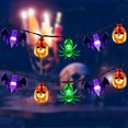 thumbnail image 4 of Halloween Decor - Party Headband - Pumpkin Lantern - Halloween Pumpkin String Lights Battery Operated Halloween Decorations Outdoor Indoor Halloween Party Decor (Warm Light), 4 of 4
