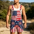 thumbnail image 2 of American Flag Overalls Men Shorts Loose Fit Festival Jumpsuits Patriotic Work Bibs Coveralls Casual Outdoor Summer Fourth of July Clothes, 2 of 5