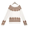 thumbnail image 4 of Cardigans Légers pour Femmes Mode Décontractée Rétro Impression Couleur Tricot Manches Longues Col Roulé Chandail Cardigans Légers pour Femmes en Liquidation, 4 of 5