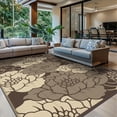 thumbnail image 5 of KUETH 6'x 9' Outdoor Rug Plastic Waterproof Outside Foldable Flower Mat UV Resistant Patio RV Deck Carpet,COFFEE BEIGE, 5 of 6