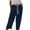 Blue, variant on Womens Wide Leg Sweatpants High Waisted Baggy Pants Fashion Teen Girl Drawstring Athletic Jogger Blue