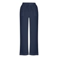 thumbnail image 5 of Nmnitkp Linen Pants Women Fashion 2026 Casual Lightweight Drawstring Elastic Waist Pants with Pockets Navy,2XL, 5 of 7