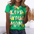 thumbnail image 2 of Camiseta informal para mujer, blusa estampada con cuello redondo y manga corta, Tops OAVQHLG3B Store  lin121212, 2 of 4