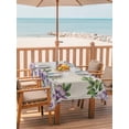 thumbnail image 2 of Outdoor Tablecloth with Umbrella Hole for Patio/Picnic/Party/Camping, Purple Flowers Waterproof Table Cloth Rectangle Table Cover Washable, Spring Leaves Floral Plants Beige (54"x 80"), 2 of 8