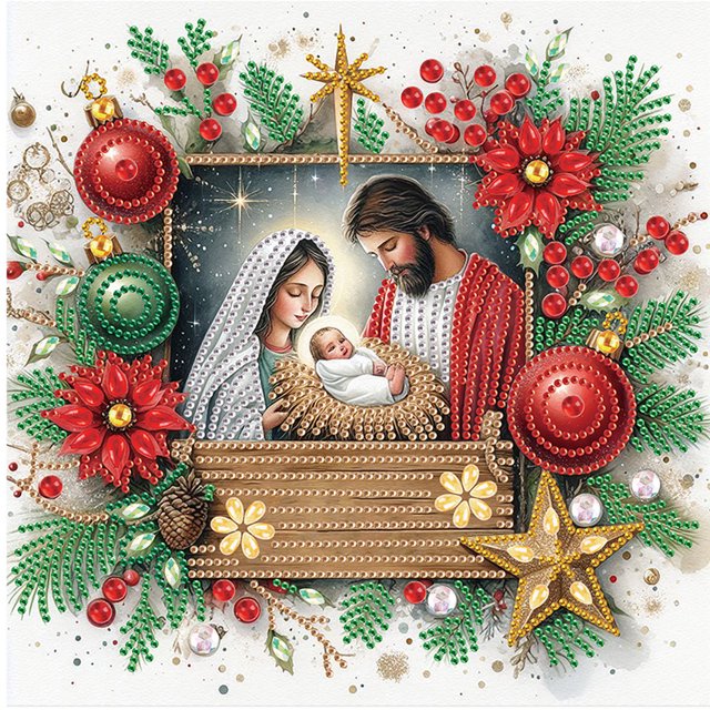 5D DIY Taladro Parcial Con Forma Especial Navidad Jesús 30x30cm