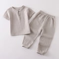 thumbnail image 2 of Bigetiay Boys Summer Short Sleeve Outfit Lightweight Casual Two Piece Ensemble for Toddler Kids, Size 6-12 Months, 2 of 4