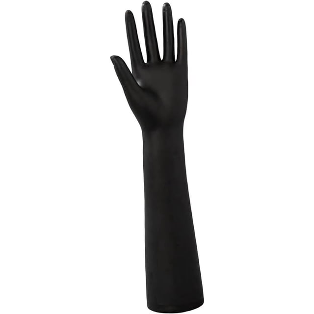 HUGFEGWE Black Female Mannequin Hand Jewelry Display Holder Extended Hand Model Gloves Display Stand U2537-17495